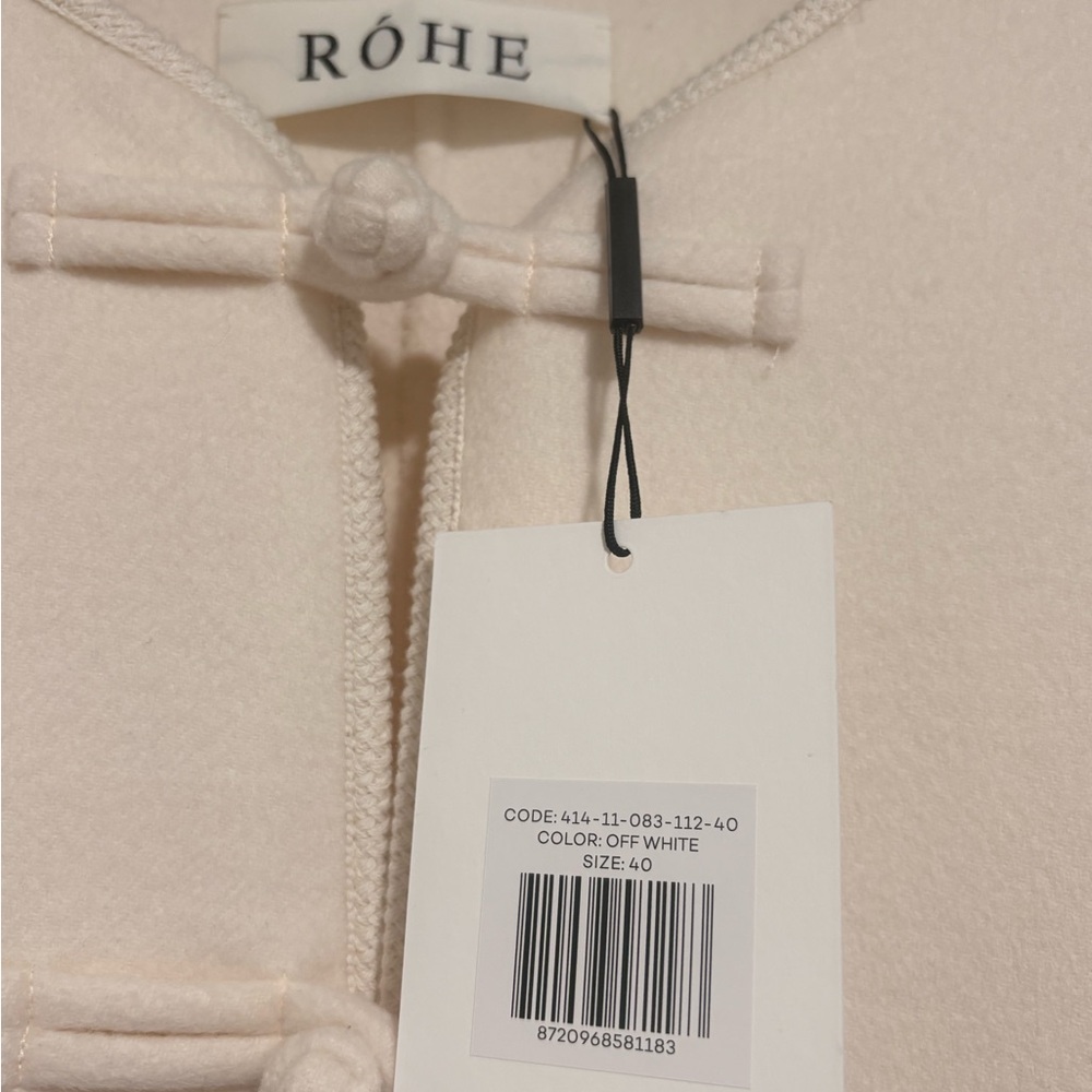 Rohe- Cream Knot-Front Jacket- Double Wool and Cashmere! NWT! - Picture 3 of 4